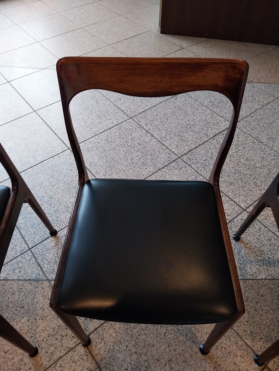 Image 1 of 4 X Muller Dining Chairs Rosewood And Skai. 1960'S