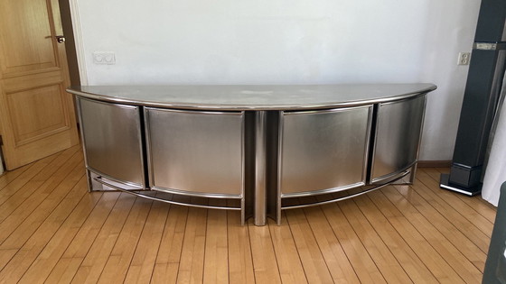 Image 1 of Buffet en acier inoxydable de Maison Jansen 1980