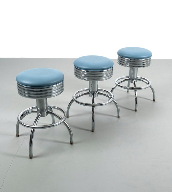 Image 1 of 3x retro American dinner stools