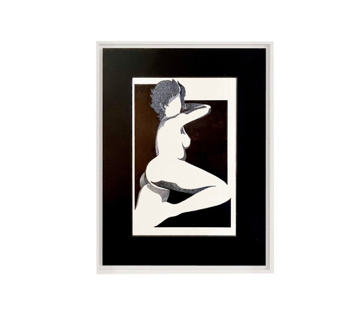 India Ink - Nude Woman - Eugène Eechaut - Art Fantastique - 1987