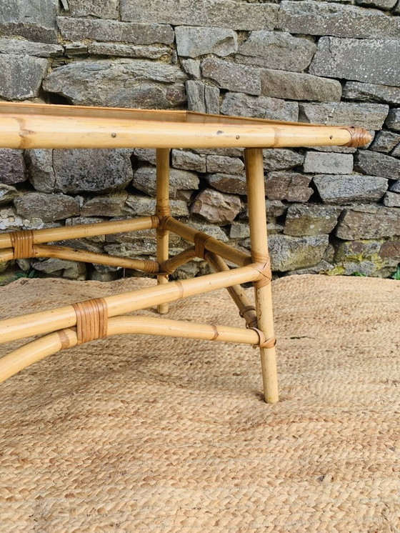 Image 1 of Tavolino da caffè vintage in rattan