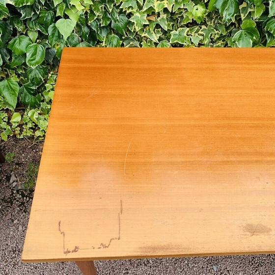 Image 1 of Vintage honey-colored desk with 2 drawers