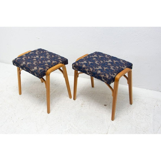 Image 1 of Pair of vintage bentwood stools by Ludvík Volák for Dřevopodnik Holešov, Czech 1970
