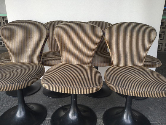 Image 1 of 7 X fauteuils club sur pied tulipe par Mb-Italy