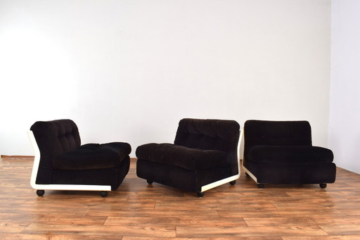 Italian Amanta Lounge Chairs By Mario Bellini For C&B Italia, Set Of 3