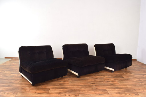 Italian Amanta Lounge Chairs By Mario Bellini For C&B Italia, Set Of 3