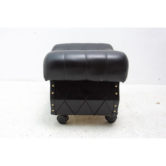 Image 1 of Vintage leatherette stool with storage space, Czechoslovakia 1980s