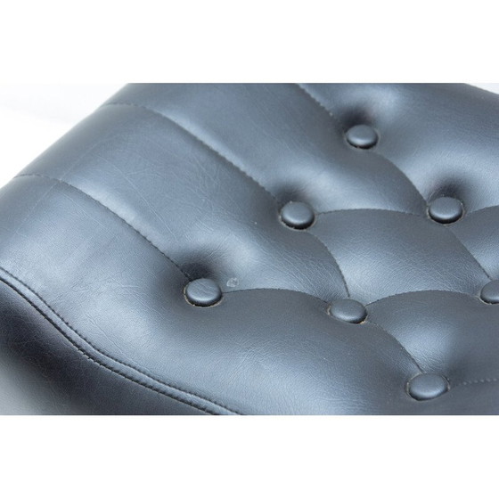 Image 1 of Vintage leatherette stool with storage space, Czechoslovakia 1980s
