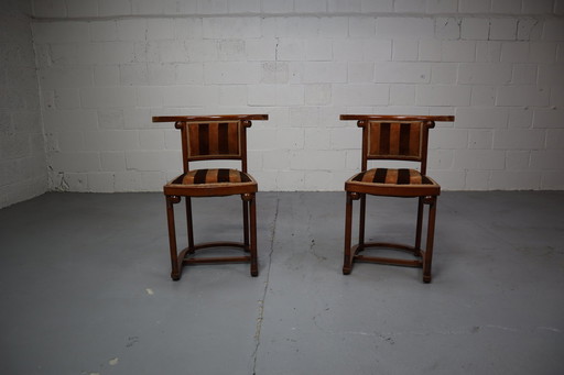 Pair Of "Fledermaus" / No.728 Chairs Designed By Josef Hoffmann In 1906, Austria