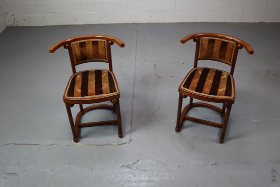 Image 1 of Pair Of "Fledermaus" / No.728 Chairs Designed By Josef Hoffmann In 1906, Austria