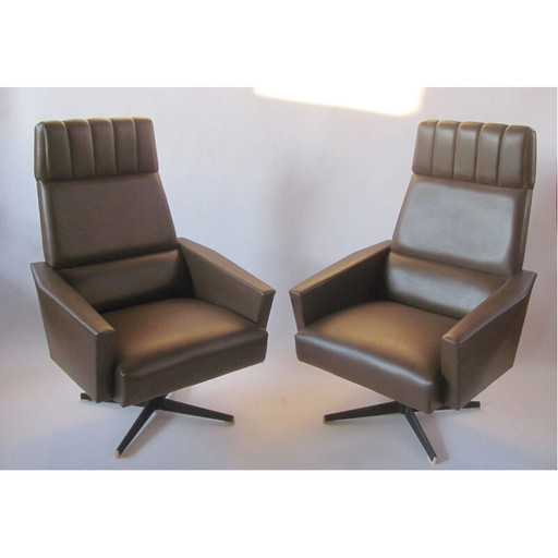 Pair of vintage swivel armchairs by Up Závody Rousínov, 1970s