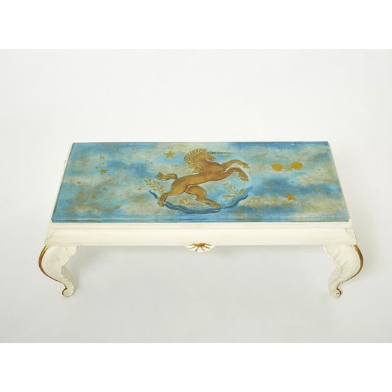 Image 1 of Vintage coffee table in gilded wood and glass by Jansen, 1950