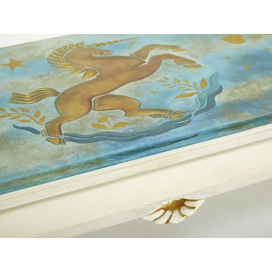 Image 1 of Vintage coffee table in gilded wood and glass by Jansen, 1950