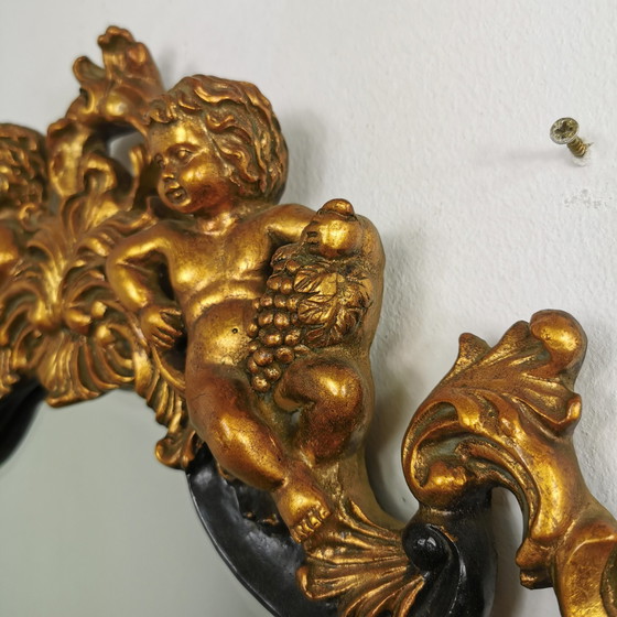 Image 1 of Vintage Rococo, Baroque Italian Putti mirror, mantel mirror