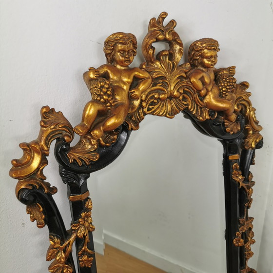 Image 1 of Vintage Rococo, Baroque Italian Putti mirror, mantel mirror