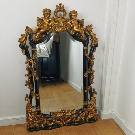 Image 1 of Vintage Rococo, Baroque Italian Putti mirror, mantel mirror