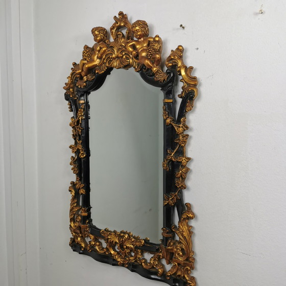 Image 1 of Vintage Rococo, Baroque Italian Putti mirror, mantel mirror