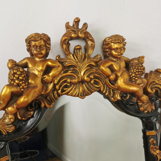 Image 1 of Vintage Rococo, Baroque Italian Putti mirror, mantel mirror