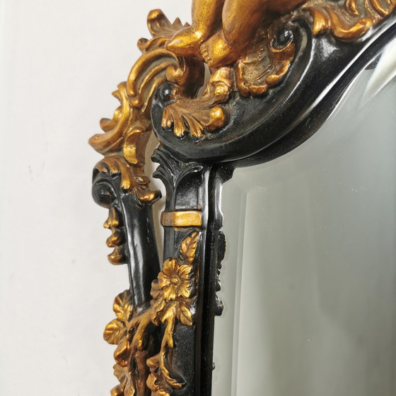 Image 1 of Vintage Rococo, Baroque Italian Putti mirror, mantel mirror