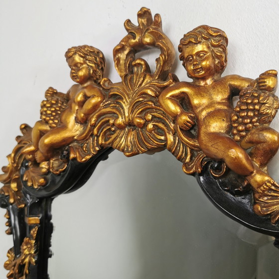 Image 1 of Vintage Rococo, Baroque Italian Putti mirror, mantel mirror