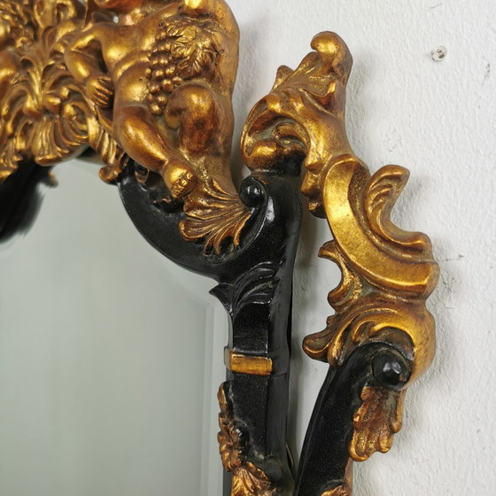 Image 1 of Vintage Rococo, Baroque Italian Putti mirror, mantel mirror