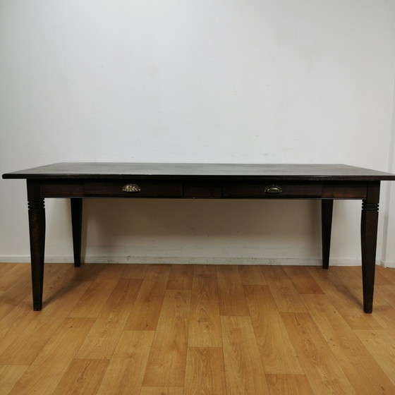 Image 1 of French Farmhouse Dining Table Country Dining Table With Drawers