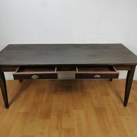 Image 1 of French Farmhouse Dining Table Country Dining Table With Drawers