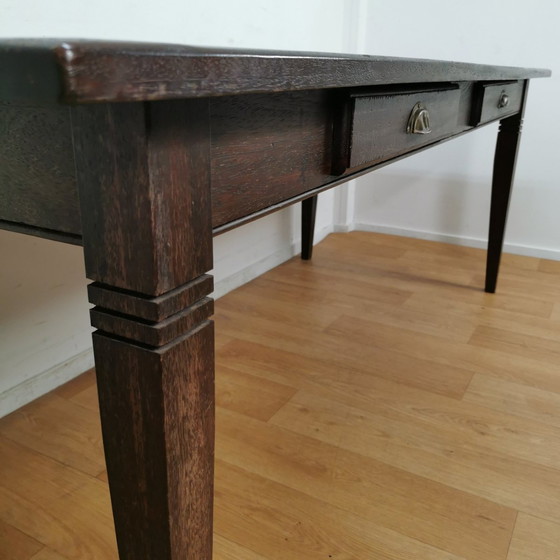 Image 1 of French Farmhouse Dining Table Country Dining Table With Drawers