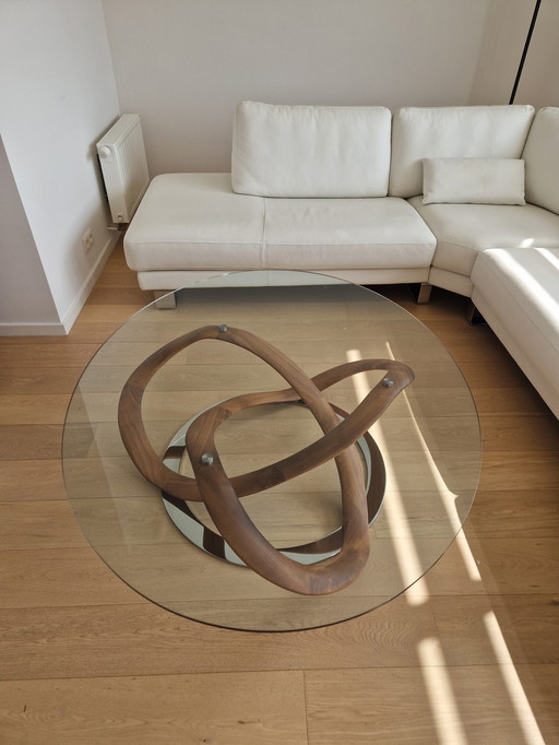 Magnificent oval glass coffee table