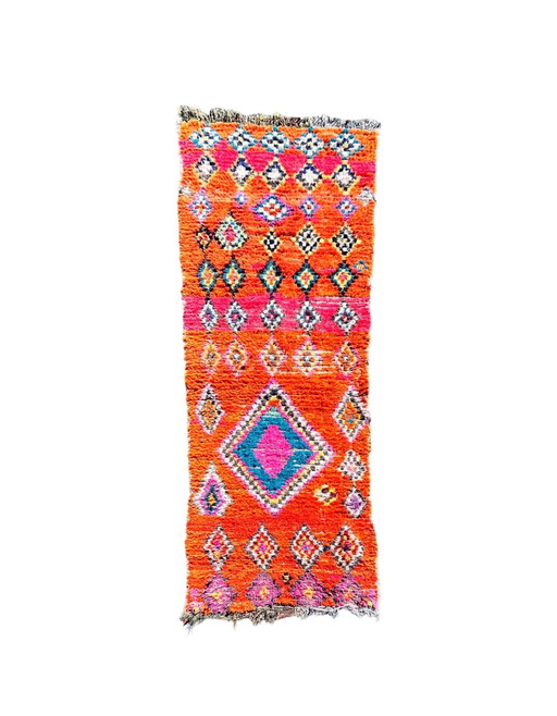 Tapis berbère marocain en coton orange