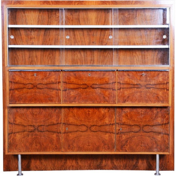 Image 1 of Vintage art deco walnut sideboard, Czechoslovakia 1930