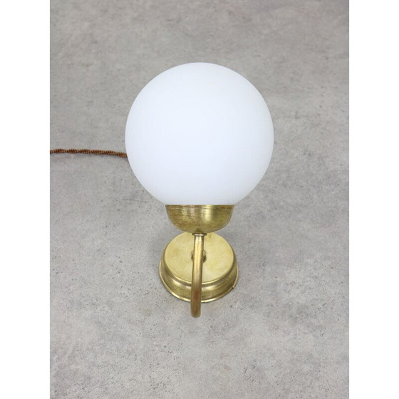 Image 1 of Lampada da parete vintage in ottone e opalino, Italia