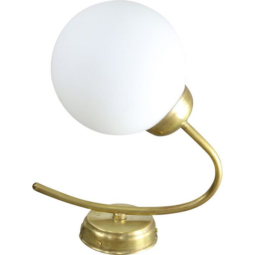 Vintage brass and opaline wall lamp, Italy