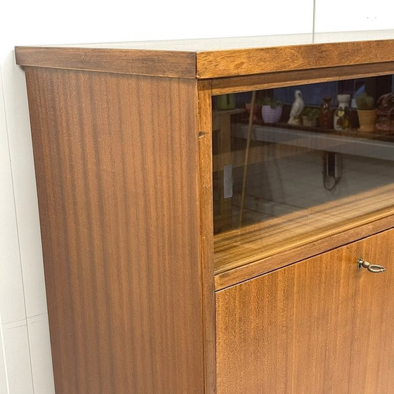 Image 1 of Vintage Midcentury Wall Cabinet Highboard Vitrine Bar Cupboard