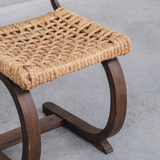 Image 1 of Vintage desk chair in oak and rope by Audoux-Minet, France 1960