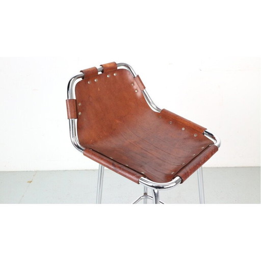 Vintage leather bar stool, France 1960