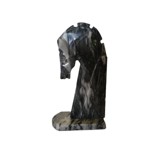 Image 1 of Marble Bookends Horse Head Late 20th Century