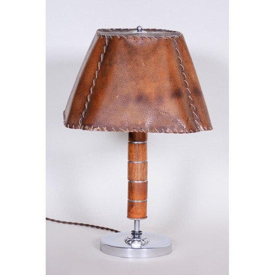 Image 1 of Vintage art deco walnut table lamp, 1920