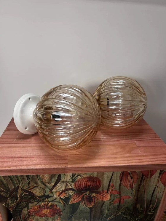 Image 1 of Pair Of Globes Wall Lights