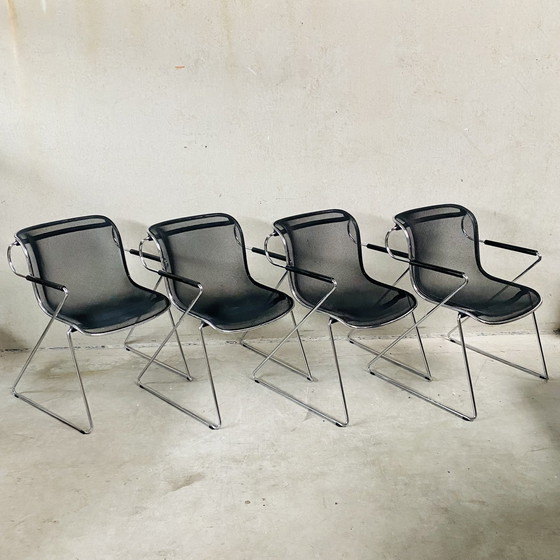 Image 1 of 4 X Castelli Model Penelope Dining Chairs Charles Pollock Italian Design 1980s