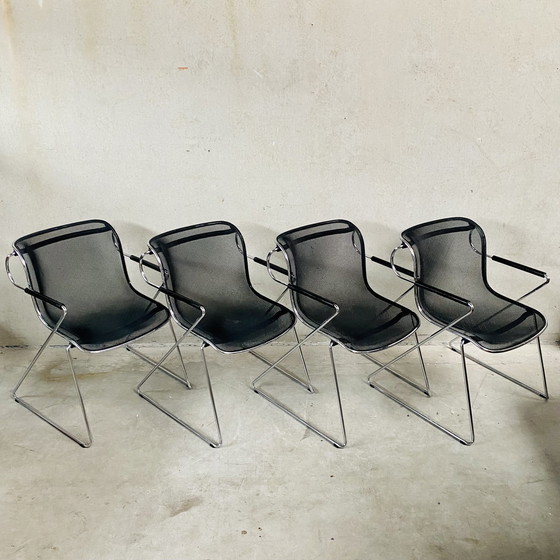 Image 1 of 4 X Castelli Model Penelope Dining Chairs Charles Pollock Italian Design 1980s