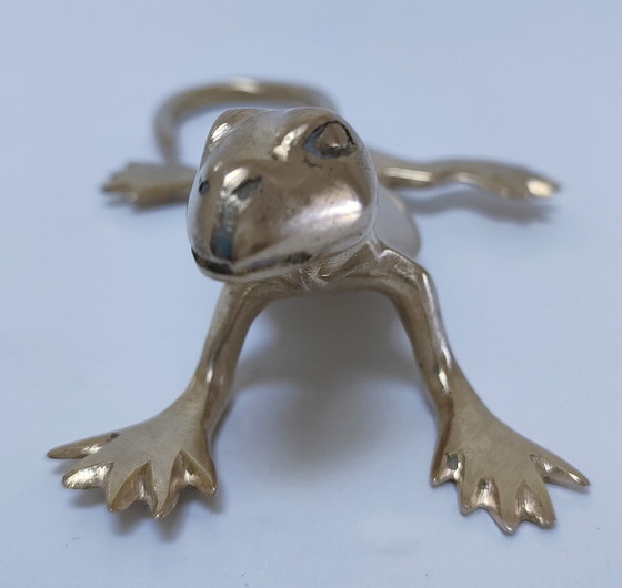 Image 1 of Lézard Laiton Massif Signé Zak