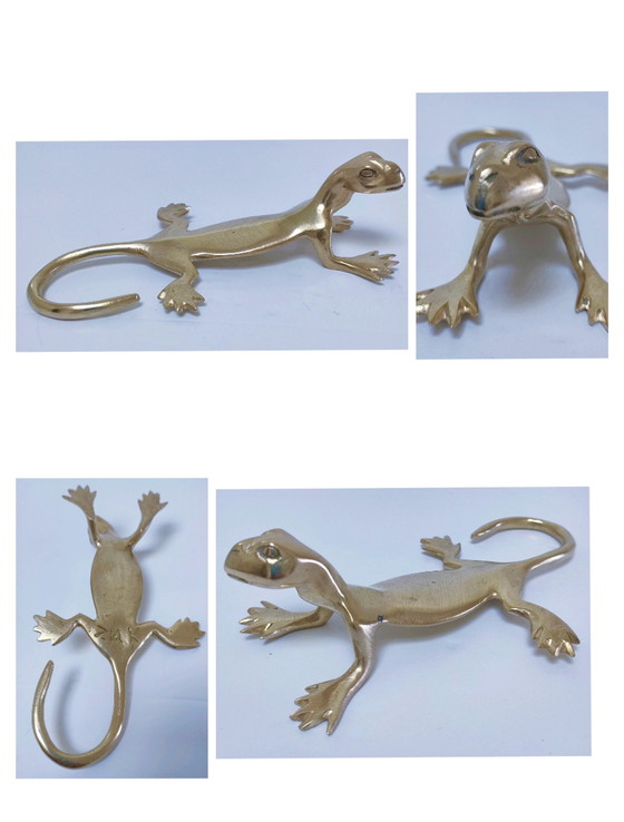 Image 1 of Lézard Laiton Massif Signé Zak