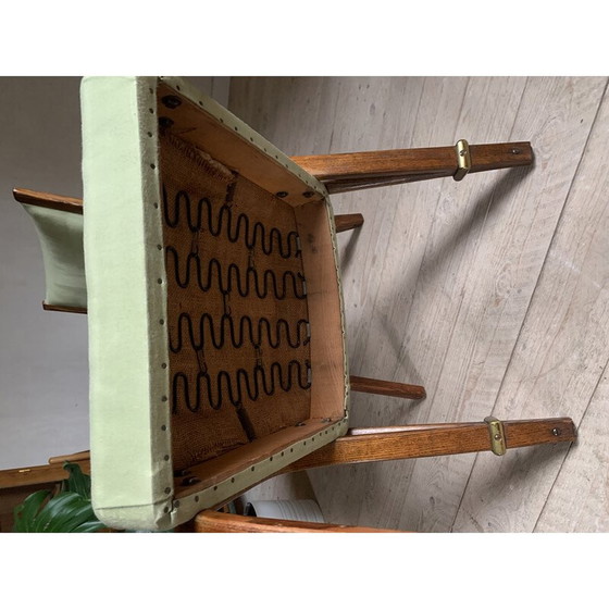 Image 1 of Pair of vintage Steiner chairs in curved ash and imitation leather by Wilhem von Bode for Hugues Steiner, France 1948