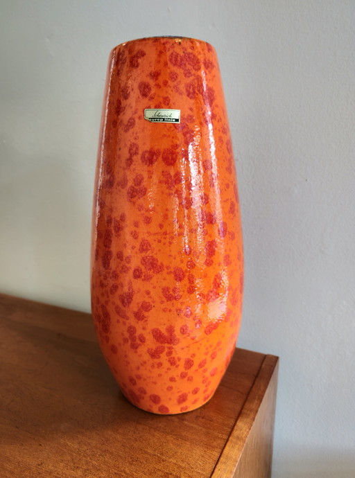 Large Orange Scheurich West Germany Vase