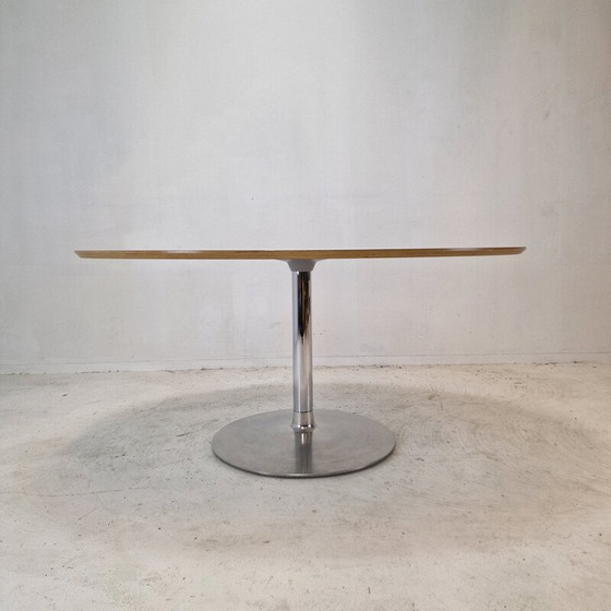 Image 1 of Tavolo da pranzo ovale vintage in legno impiallacciato bianco di Pierre Paulin per Artifort, 1960