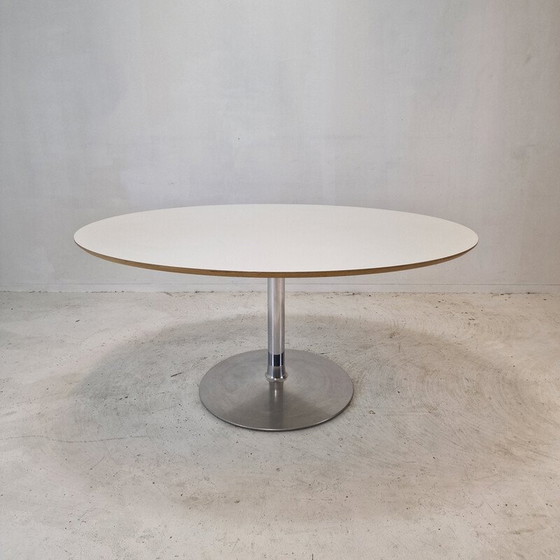 Image 1 of Tavolo da pranzo ovale vintage in legno impiallacciato bianco di Pierre Paulin per Artifort, 1960