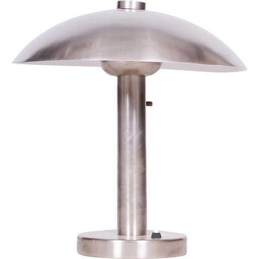 Lampada da tavolo vintage Bauhaus in acciaio nichelato di Franta Anýž, Cecoslovacchia 1920