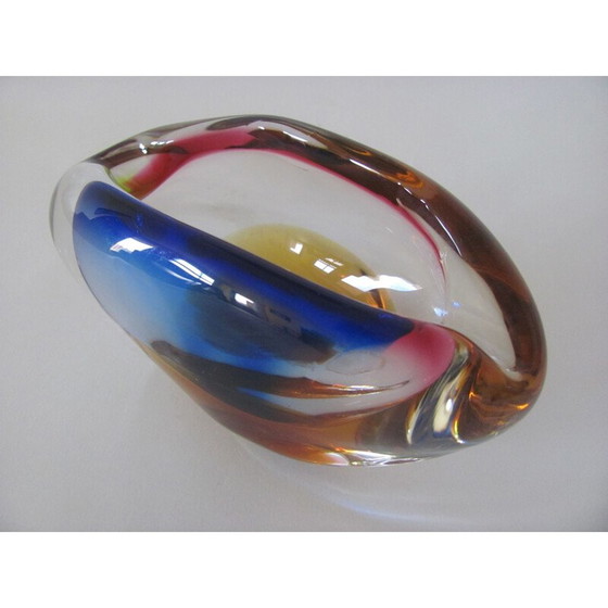 Image 1 of Posacenere vintage in vetro metallizzato, Cecoslovacchia 1960