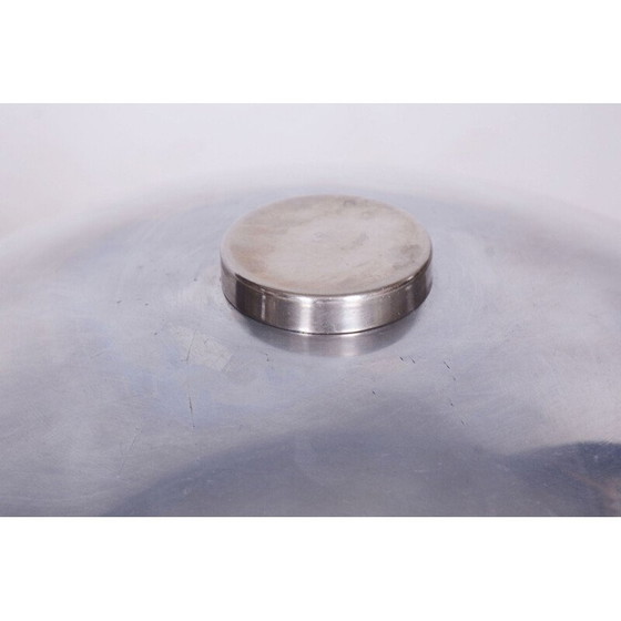 Image 1 of Vintage Art Deco table lamp in chrome steel and wood, Czechoslovakia 1930